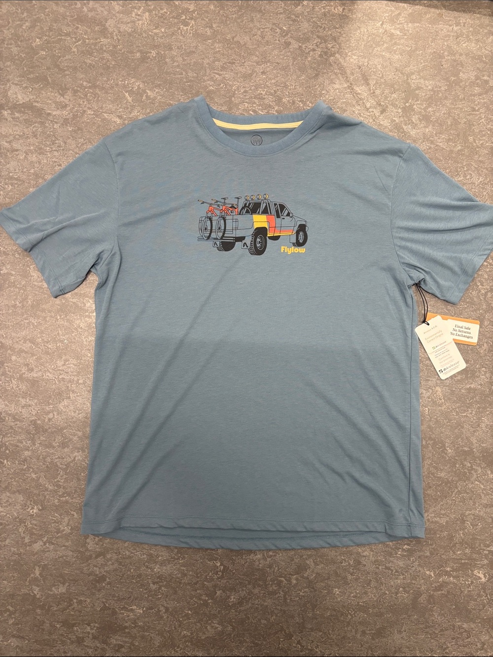 Flylow Men's Short Sleeve Graphic Tee in Dusty Blue size Large NWT